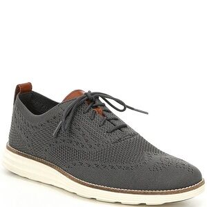 Cole Haan Original Grand Wingtip Knit Sneakers in Magnet Grey Size 10